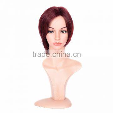 hot sale large stocks! red short hair wig, fashion spiky hair wigs, synthetic hair wig