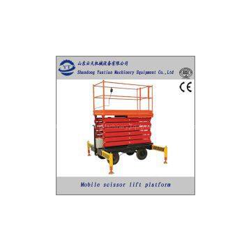 Electric  four wheels mobile scissor lift platform or lift table