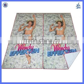 Microfiber suede towel/ heat transfer printed suede microfiber beach towel