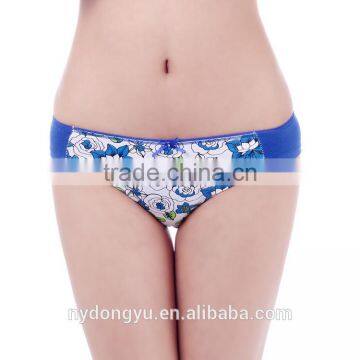 Outsanding Blue Poeny Cotton Brief Panties/yje Wholesale Plus Size Sexy Cotton Breathable Underwea Panties/mulit Color