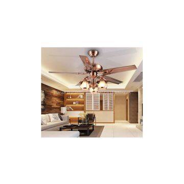 Red Antique Brass AC220V ceiling fan with light and remote