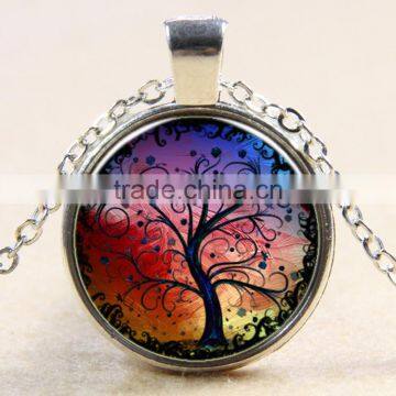 XP-TGN-LT-132 Wholesale Vintage Meaningful Dome Cabochon Mandala Antique Time Gemstone Necklace In Glass photo-2