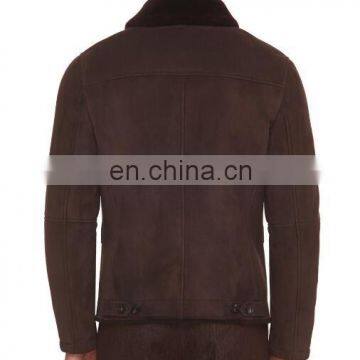 Red Wine First Woolen Down Jackets With Fur Collar photo-5