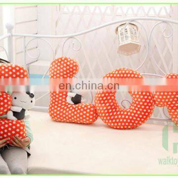 HI CE latest custom gift valentine wholesale letter love shaped pillow for adult