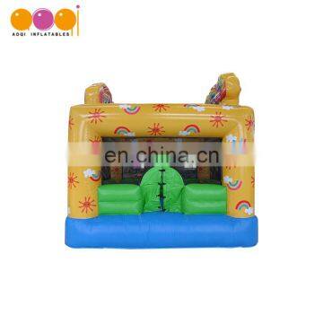 cheap Kindergarten used kid toy inflatable rainbow jumping castle moonwalk for sale