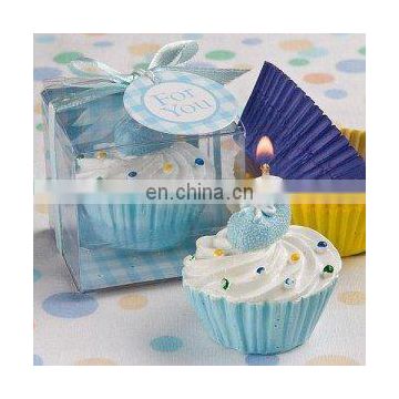 Blue Cupcake Design Candle Favors