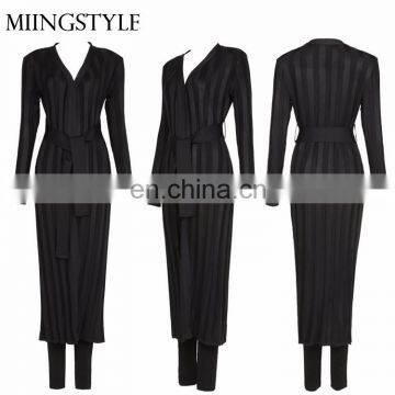 2017 oem two piece women suit bandage black jumpsuit for wholesale