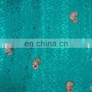 Ethnic Handmade Havey Stone WorkJacquard Silk Saree Sari photo-2