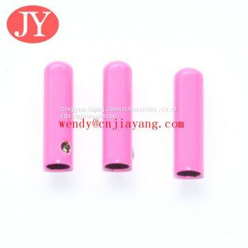 Pink color screw on shoelace aglets tip for hoodie
