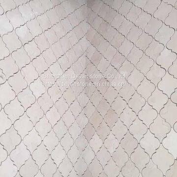 Crema Marfil Arabesque Lantern Shaped Floor Mosaic photo-3