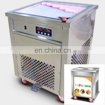 Drop shipping single circle pan fried ice cream machine with three cold storage barrels smoothies maker