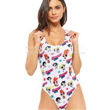 Fashion Cute Printing Ladies One Piece Swimwear Women Bikini swimsuit