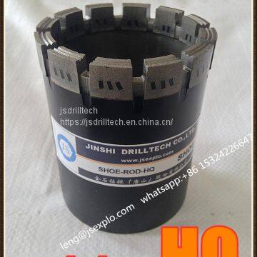 HQ drill rod shoe bit, impregnated diamond core drill bits, exploration drilling, rock coring, geotechnical drilling bits