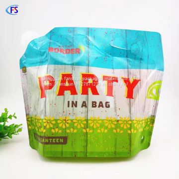 5L double stand up valve wine bag liquid packaging suction mouth bag red wine stand - up box bag