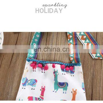 Cute Animal Pattern Gallus Romper Jumpsuit Factory Wholesale Price Boutique Girls Cotton Romper photo-4