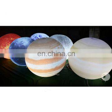 Decorative Hanging Balloon Earth Moon Saturn Sphere Hanging Inflatable Planet Ball With LED Light photo-2