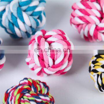 Rainbow Color 6 to 10 cm Diameter Pet Training Rope Ball Dog Toy photo-2