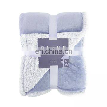 Amazon Hot Selling Customized High Quality Plush Thick Flannel Fleece Sherpa Backing Warm Throw Blankets for Winter photo-2