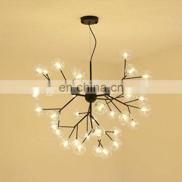 Простой декоративный стеклянный шар, люстра из черного металла, висящая подвесная лампа photo-4