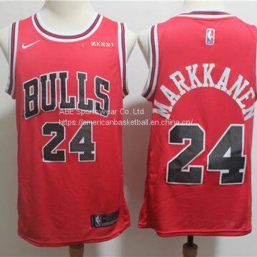 Chicago Bulls #24 Markkanen Red Jersey