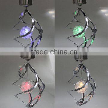 Romantic Solar Power Wind Chime Moving Rotating LED Light Outdoor Garden Balcony Courtyard Hanging Lamp Lawn Light - Colorful Co photo-2