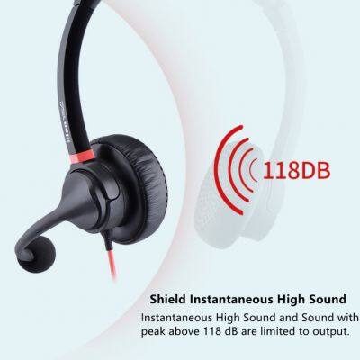 Hion H730D Dual Sides Dual Microphones USB Noise Cancelling Headphone photo-2