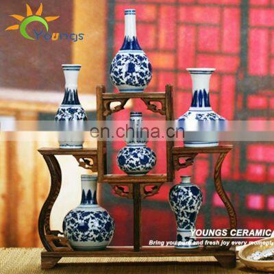 Various Small Chinese Antique Blue And White Ceramic Vases