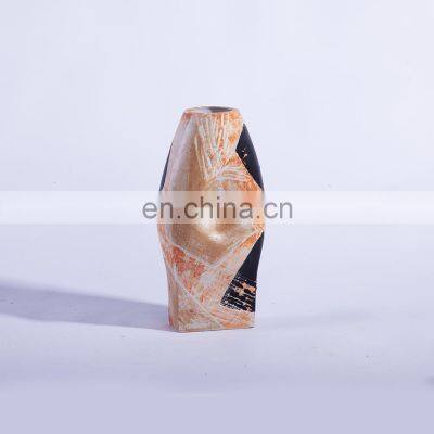 Irregular Porcelain Handmade Amber Vase For Interior Decoration photo-2