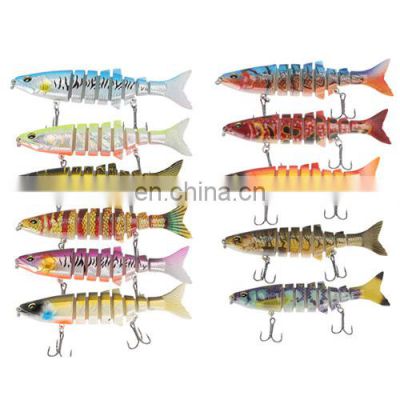 Factory price UV color printing Multi section fish  plastic hard fishing lure 8 Jointed Saltwater Swimbait fishing