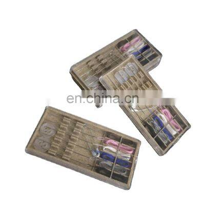 Mini travel sewing kit in eco-friendly case with thread fixed