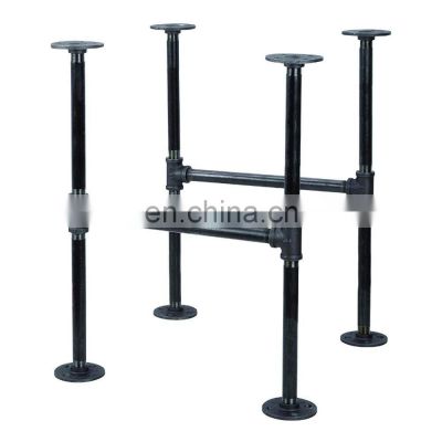 DIY Industrial Pipe Decor Table Leg Set Rustic End Table Side Table Base Kit Black Steel Metal Pipes Vintage Furniture MJ-B1040