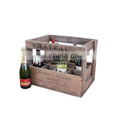 Custom stackable Multipurpose storage natural handmade wooden wine crate