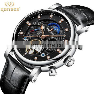 KINYUED J025 Luxury Watch Mechanical Moon Phase Calendar High Quality Automatic Tourbillon Mechanical Man Watch photo-2