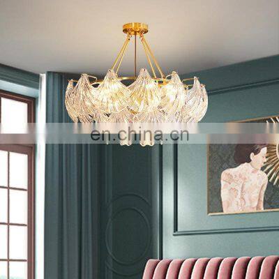 Hot Selling Modern Luxury Living Room Chandelier Postmodern Minimalist Atmospheric Glass Lamps Ceiling Pendant Lamps