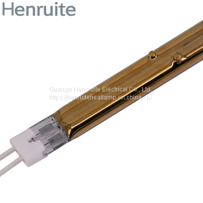 Shortwave 3000W 400V 1100Mm Double Semi Plated Gold Tube Ceramic Heating Lamp Ir Halogen Infrared Lamp Gold Lamp photo-2