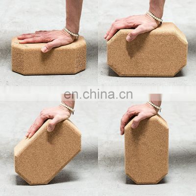 High Density Octagonal Cork Yoga Bricks for Yoga, Pilates, Meditation , Aid Balance, Support and Deepen Poses