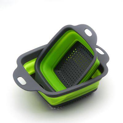 Kitchen Accessories Home and Kitchen Gadgets Draining Vegetable Storage Baskets Silicone Dish Water Collapsible Colander Set fruit Basket