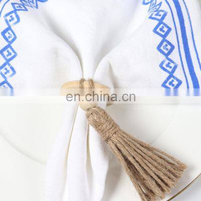 Party Tableware & Decorations Decorative Macrame Napkin Ring Handmade Wood Table Napkin Rings photo-5