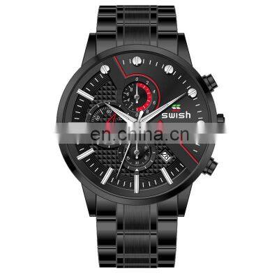 SWISH 0025 Top Brand Luxury Men Watches Waterproof Stainless Steel Wristwatch Men's Chronograph Casual Quartz Watch photo-3