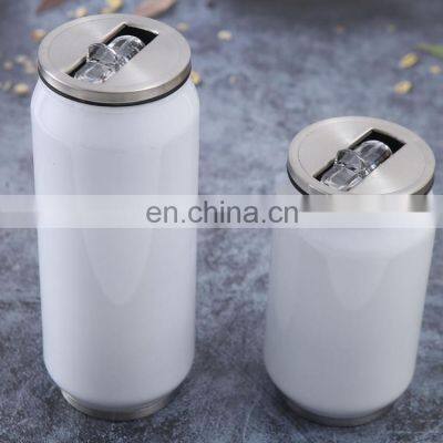 Custom Wholesale Double Wall Stainless Steel Vacuum Sublimation Coke Can Tumbler With Lid And Straw