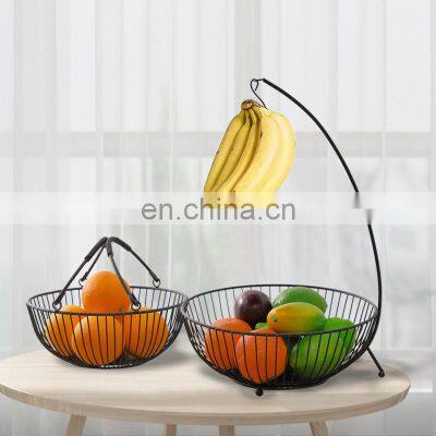 Professional Creative Decorative Display Storage Vegetables Wire 2 Tier Hanging Metal Fruit Basket photo-3