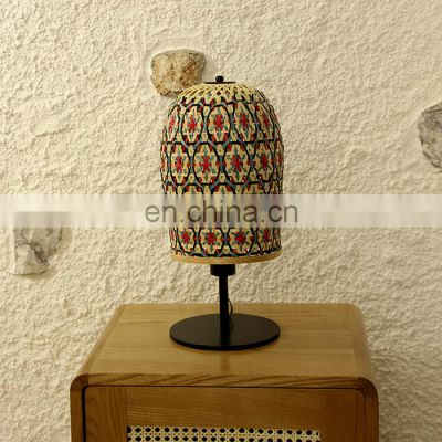 Colorful Bamboo Bedroom Table Lamp Woven Natural Bamboo Lampshade Decorative Room Vietnam Manufacturer