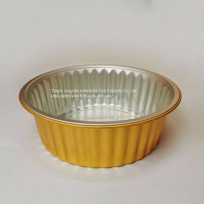 7inches Gold Sealable Disposable Takeaway Lunch Pan Sealed Foil Tray photo-5