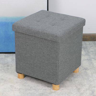 Linen Ottoman With Desk Top & Feet