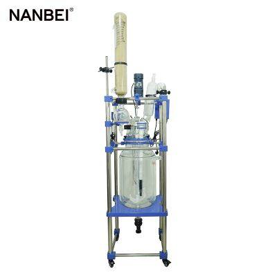 Laboratory Double Layer Jacketed Glass Chemical Reactor 30L photo-2