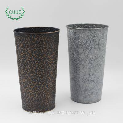 Galvanized Metal Vases Flower Buckets Bulk Farmhouse French Flowers Bucket Metal Bucket Decor for Home Decor and Wedding Table Centerpiece Decorations photo-5