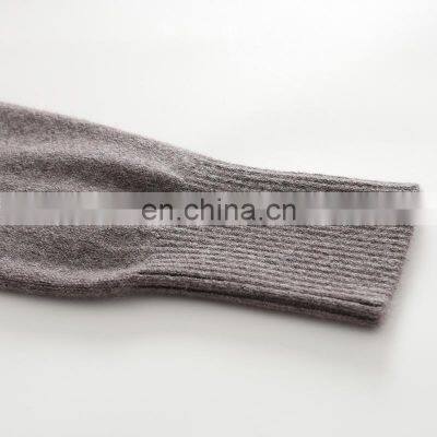 Manufacturer's Women's Autumn Midi 100% Cashmere Knitwear Breathable Knee-Length Dress With Natural Waistline Solid Pattern photo-5