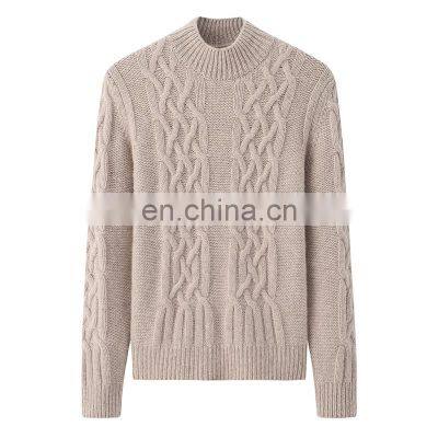 New Fashion 100% Cashmere Pullover O-Neck Winter Sweater with Solid Pattern Knitted Design with Front Logo Casual Style