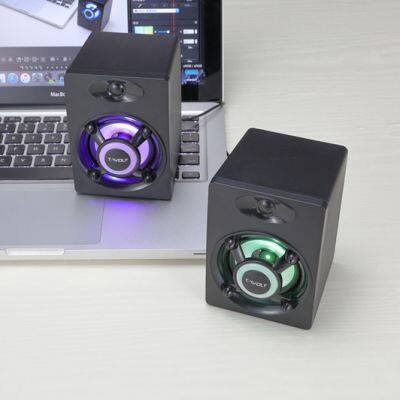 USB Speaker LED Rainbow Light Computer Gaming Speakers Lounder for Desktop Laptop Color Light Wireless Wired Pc Computer Speaker photo-6
