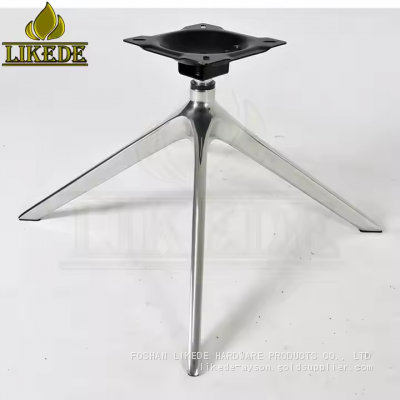 4-Leg Aluminum Swivel Base Lounge Dining Chair Metal for Outdoor Living Room Bedroom Workshop Use With Revolving Turning Feature photo-3